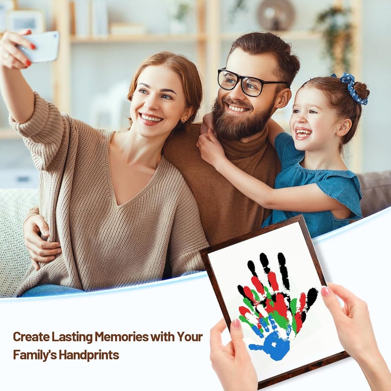 80S Family Handprint Kit, Handprint Art Craft DIY Kit, Baby Hand Print Gift for New Moms, Parents, Grandparents, 6 Safe, Non-Toxic Paints, Ideal for Mother's Day, Father's Day, Anniversary & More - Image 2